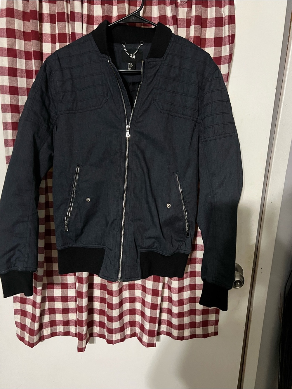 Men's Black Bomber Jacket with Ribbed Trim by H&M
